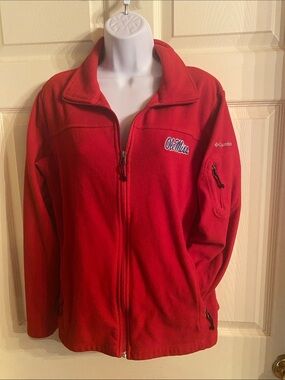 Columbia Red Ole Miss Full-Zip Fleece Jacket